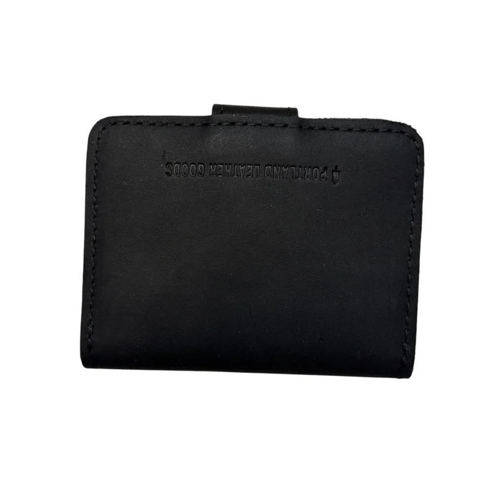 Portland leather black compact wallet